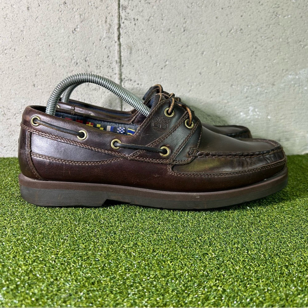 Timberland Brown Leather 2-Eye 71026 Boat Shoes Men’s 9